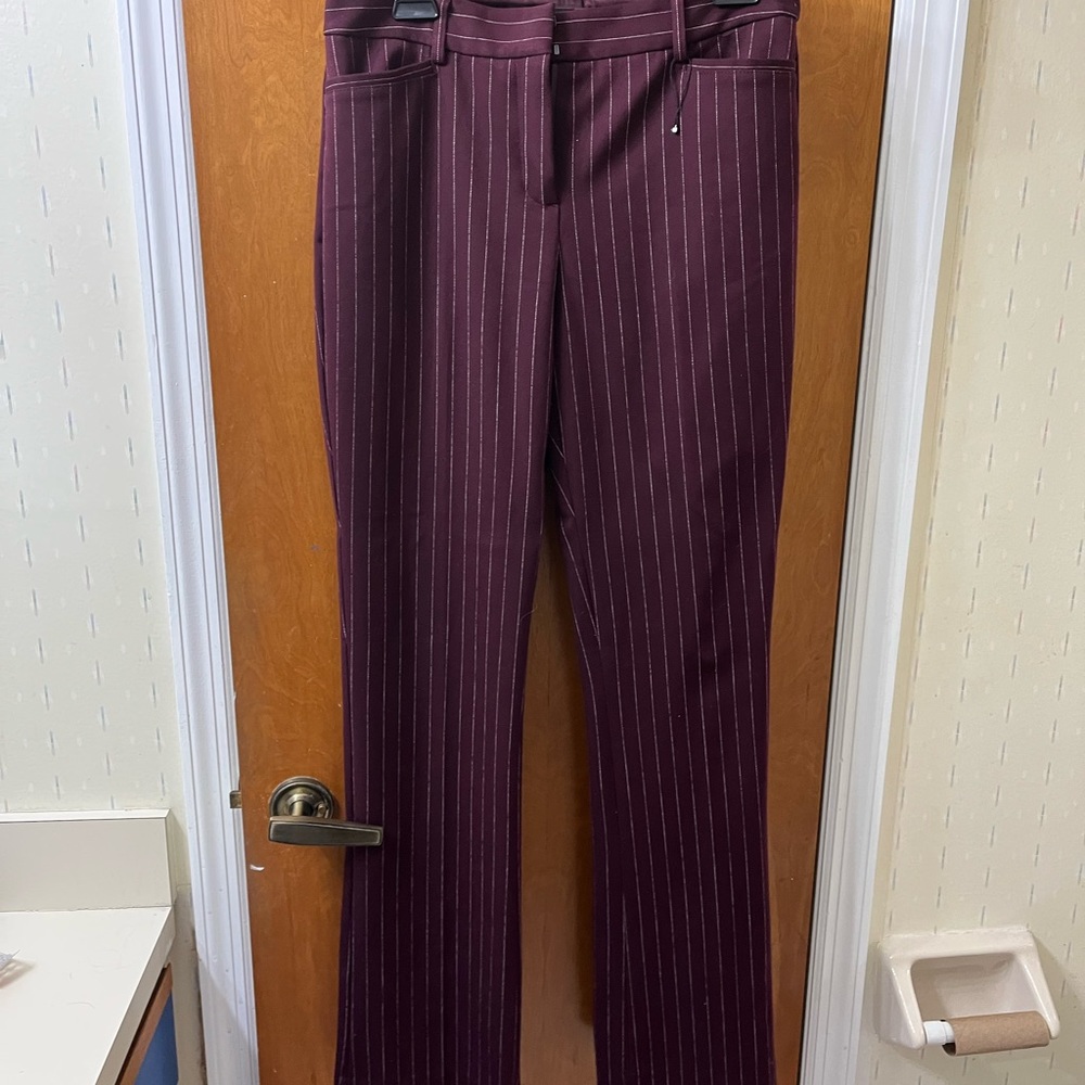 Express Maroon Pin-stripped Pants, Size 8